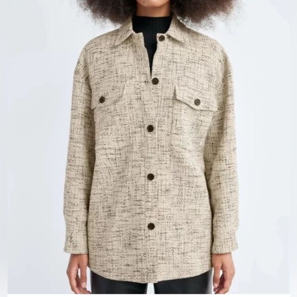Babaton Joan Tweed Shirt Jacket. 2 - Picture 1 of 9